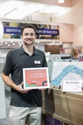 Brad Loder, Environite Recycled Glass Countertop Raleigh's Choice Award Winner 